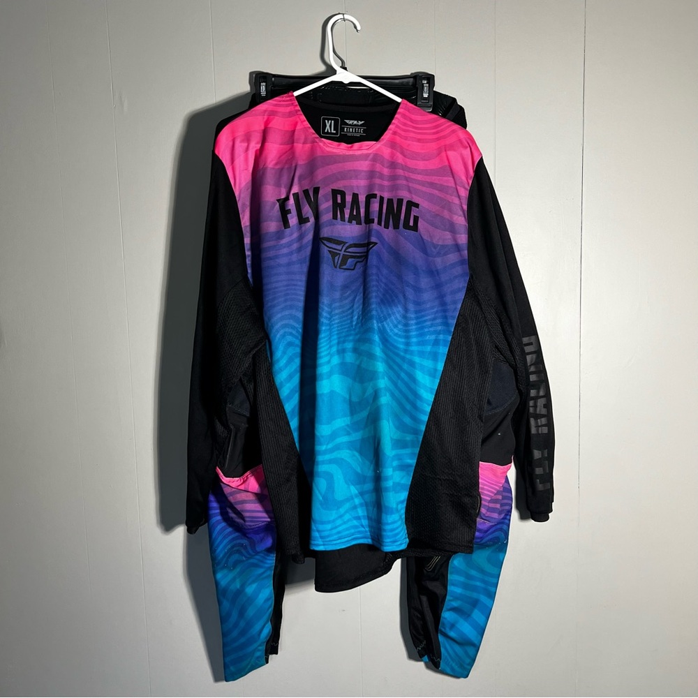 Fly Racing Kinetic Motocross Jersey & Pants Set – Pink/Blue/Black – XL / 38